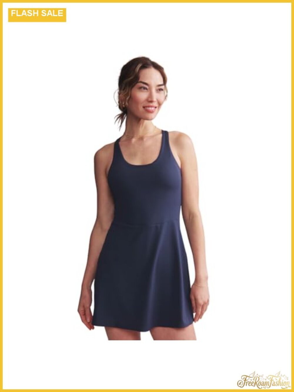 High Stretch Nylon Spandex Tennis Dress w/ Built-in Liner & Pocket